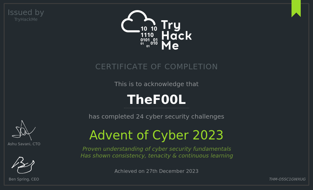 TryHackMe Advent of Cyber 2023
