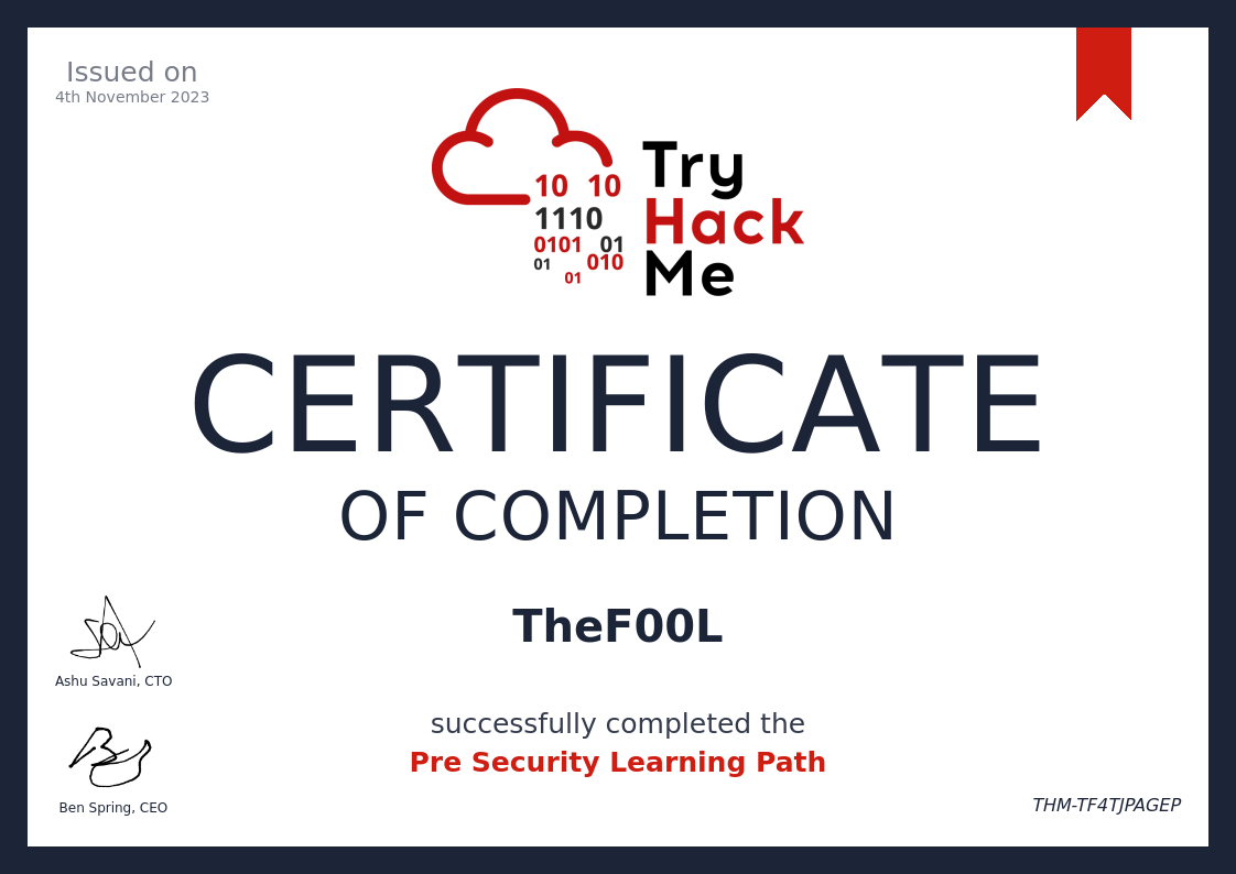 TryHackMe Pre Security